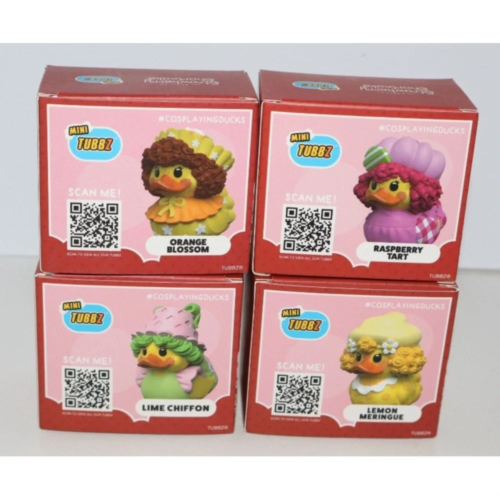 Tubbz STRAWBERRY SHORTCAKE Mini Rubber Scented Ducks Lot of 4 NEW